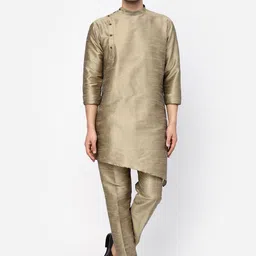 TS LIFESTYLE Men Angrakha Dupion Silk Kurta with Pyjamas Kurta Sets-image-71