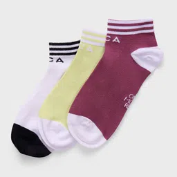 KICA WomenPack Of 3 Cotton Colourblocked Ankle-Length Socks-40