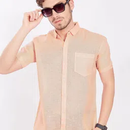 DIVISIVE Men Comfort Slim Fit Solid Spread Collar Linen Casual Shirt-picture-39