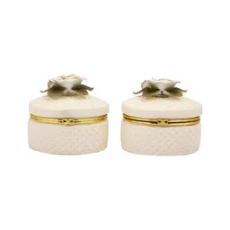 TAYHAA Beige Set of 2 Regular Multi-Utility Organisers image 5