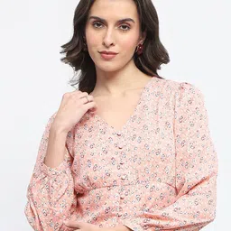 Madame Women Floral Printed Empire Crop Top-image-54