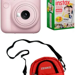 FUJIFILM Instax mini 12 Blossom Pink with 10x2 Instant Film With Red Pouch Instant Camera-image-70