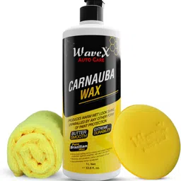 wavex Carnauba Wax Car Polish (1Kg), Microfiber Cloth, Foam Applicator Combo-picture-9