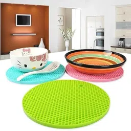 Trivets Mats for Hot Pots and Pans,Silicone Multi Purpose Heat Resistant silicon bruses Trivet-29
