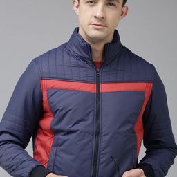 SPYKAR Men Navy Blue Red Insulator Padded Jacket-24
