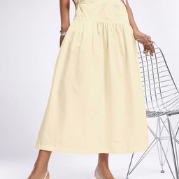 glitchez Women Gathers Detail A-Line Midi Skirt-image-85