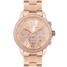Michael Kors Women Outlet Brynn Embellished Analogue Chronograph Watch MK7200-image-96