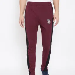 ACTIMAXX Men Maroon Solid Tapered Fit Modern Track Pants-image-8