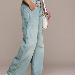 The Roadster Life Co. Women 90's Baggy Fit Low-Rise Light Fade Cargo Style Jeans-image-89