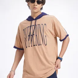 glitchez Phrase Mode Printed Hooded T-shirt-image-1