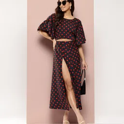 Qurvii Polka Dots Printed Co-Ords-picture-25