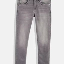 U.S. Polo Assn. Kids Boys Grey Skinny Fit Heavy Fade Stretchable Jeans-picture-13