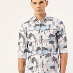 Integriti Slim Fit Printed Pure Cotton Casual Shirt-image-16