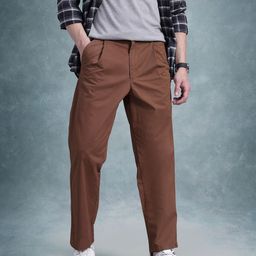 The Roadster Life Co. Men Relaxed Fit Pure Cotton Pleated Chinos-picture-18