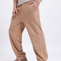 glitchez Men Relaxed Fit Contrast Stitch Trousers-image-14