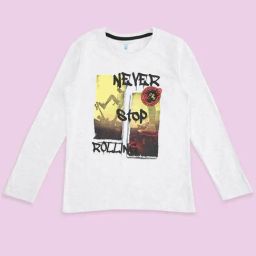 Pantaloons Junior Grey Cotton Printed Full Sleeves T-Shirt-picture-43