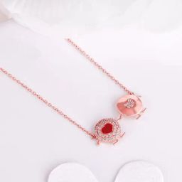 GIVA 92.5 Sterling Silver Rose Gold Duo Heart Casual Pendant for Women-image-54