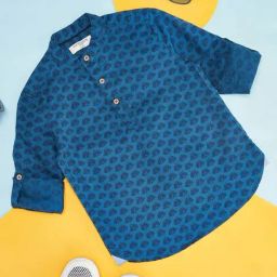 Pantaloons Junior Kids Teal Blue Cotton Printed Full Sleeves Shirt-picture-10