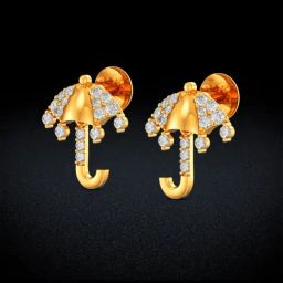 Joyalukkas Gold 22K Umbrosphere Stud Earrings for Women-image-1
