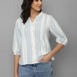 Allen Solly Blue & White Striped Shirt-image-31