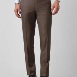 Van Heusen Mid Brown Slim Fit Trousers-picture-16