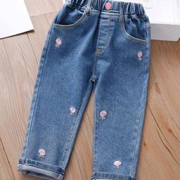 INCLUD Girls Regular Fit Mid-Rise Embroidered Stretchable Jeans-image-31