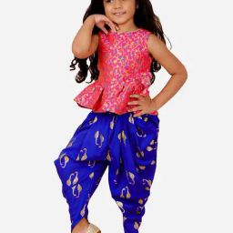 TWISHA Kids Pink & Blue Printed Top Set-image-81