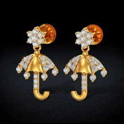 Joyalukkas Gold 22K Shadebrella Dangler Earrings for Women-image-63