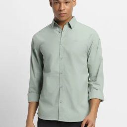 Forever 21 Sage Green Cotton Regular Fit Shirt-image-30
