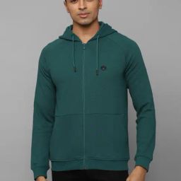 Allen Solly Green Cotton Regular Fit Hooded Sweatshirt-image-86
