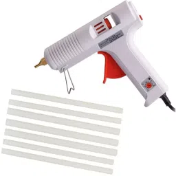 CRAFTYGUN 150 W Trigger Feed Hot Melt Glue Gun White with 7 Stick, FD-150 W-picture-22