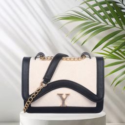 yelloe Colourblocked Sling Bag with Cut Work-image-8