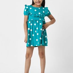 Nauti Nati Polka Dot Print Puff Sleeve Ruffled Fit & Flare Dress-image-51