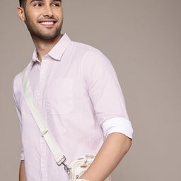 WROGN Pure Cotton Striped Casual Shirt-image-95