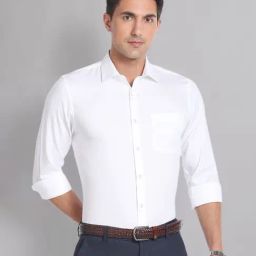 AD by Arvind White Regular Fit Textured Shirt-picture-10