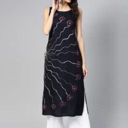 Meeranshi Black Printed Straight Kurta-picture-14