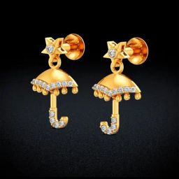 Joyalukkas Gold 22K Raincloak Stud Earrings for Women-image-2