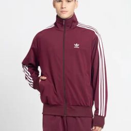 Adidas Originals FIREBIRD Maroon Regular Fit Striped Sweatshirt-image-31