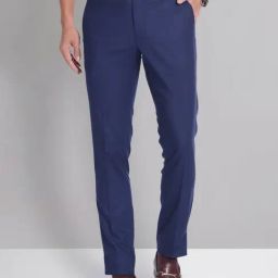 AD by Arvind Blue Slim Fit Flat Front Trousers-image-68