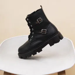 Try Me Women Lace-Up Block-Heeled Boots-image-88