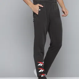 Reebok Classic Men Black Brand Logo Print WCE Joggers-image-5