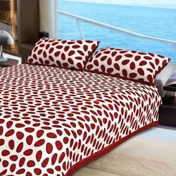 Myntra Elegant Homes Abstract Printed 144 TC Queen Cotton Bedsheet with 2 Pillow Covers-image-35