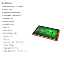 Nextion Intelligent NX1060P101-011C-I 10.1″ HMI Capacitive Touch Display image 4