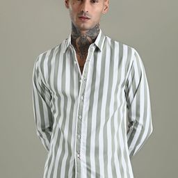 Banana Club Men Classic Slim Fit Opaque Striped Casual Shirt-image-25