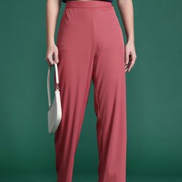 DressBerry Women Slip-On Textured Trousers-image-18