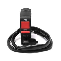 Speedwav 12V 7/8? Motorcycle Handlebar Switch with ON/Off Button and USB Charging Port (2 Amp) Suitable for All Indian Bikes Lotgril42 image 2