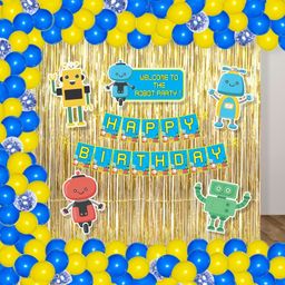 Untumble Robot Theme Foil Kit Birthday Decoration for Kids Multicolor - Pack of 108-image-5