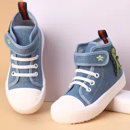 Cute Walk by Babyhug Casual Shoes With Velcro Closure Dino Patch - Blue-picture-38