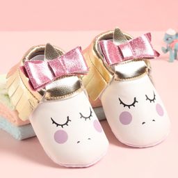 Babyoye Slip On Booties with Bow Applique - Golden-image-48