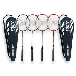 AXG New Goal Isometric Champion Tenacious Wide Body Multicolor Strung Badminton Racquet (Pack of 4)-picture-29
